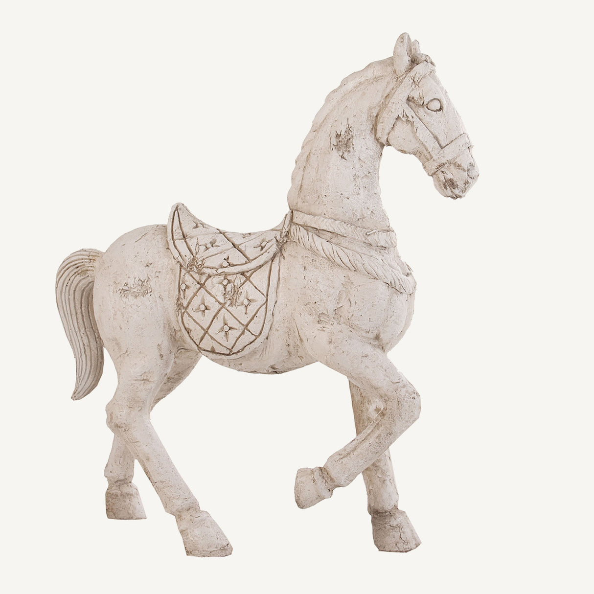 Aged White Horse Decorative Figure | Oroa.com