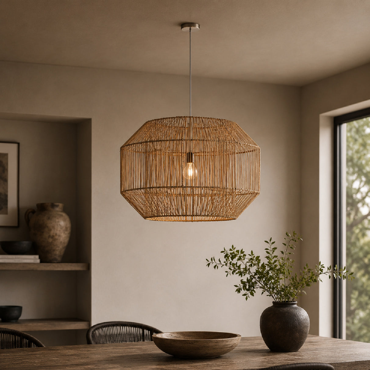 Rattan Octagonal Pendant Lamp | Oroa.com