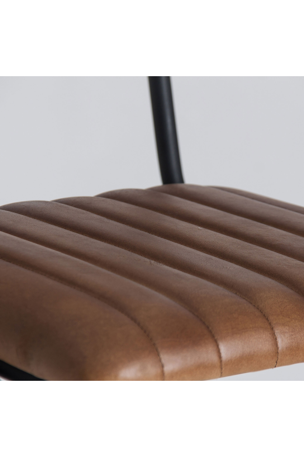 Brown Leather Padded Dining Chair | Vical Home Chadron | Oroa.com