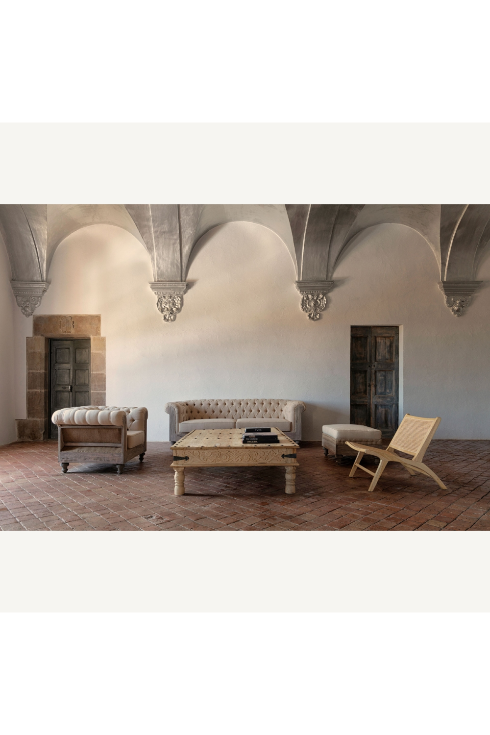 Beige Tufted Chesterfield Sofa | Vical Home Gore | Oroa.com