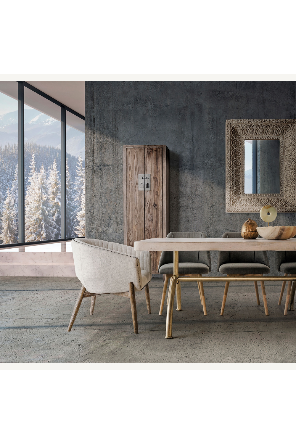 Gray Upholstered Dining Chair | Vical Home Ghilarza | Oroa.com