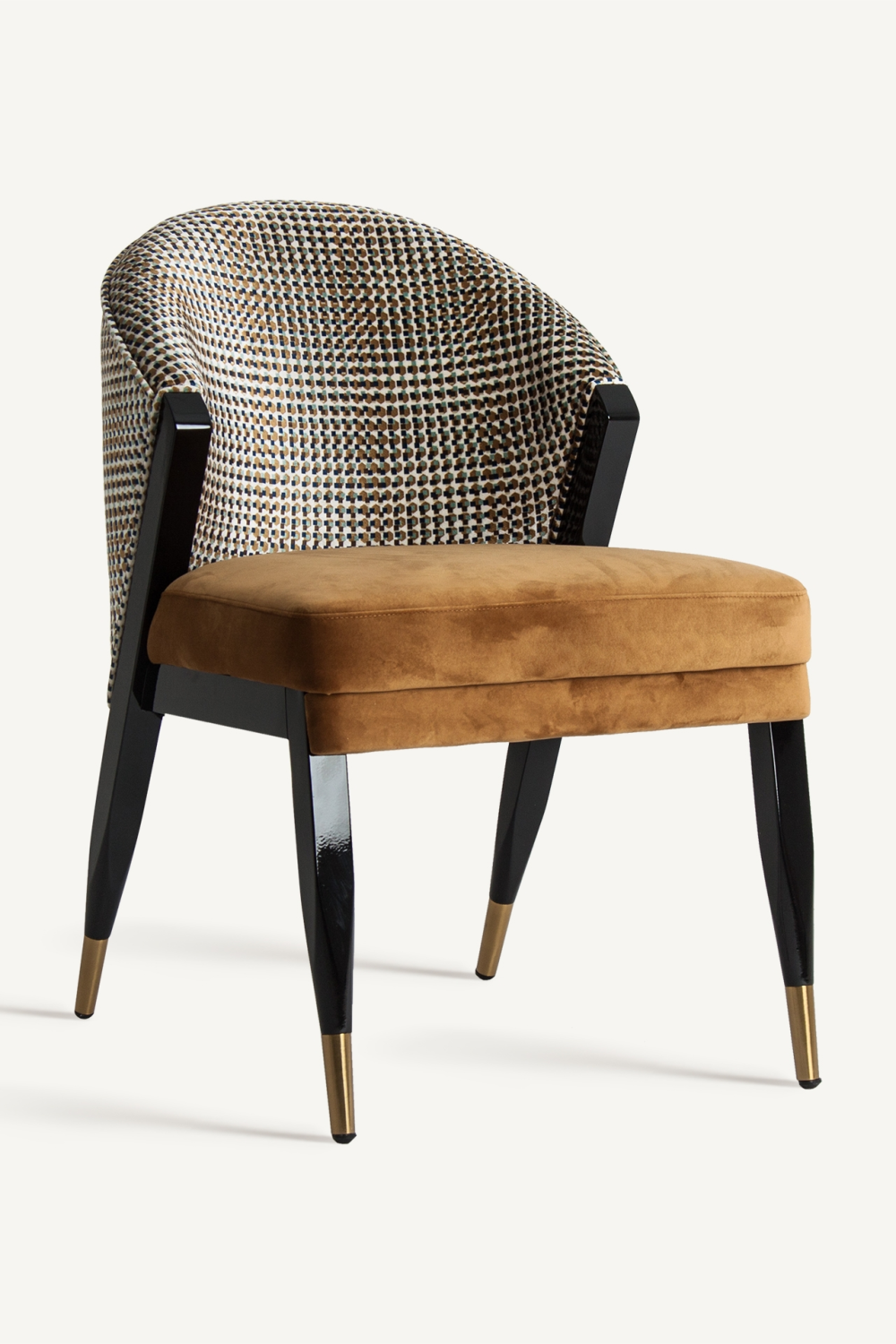 Ocher Velvet Seat Dining Chair | Oroa.com