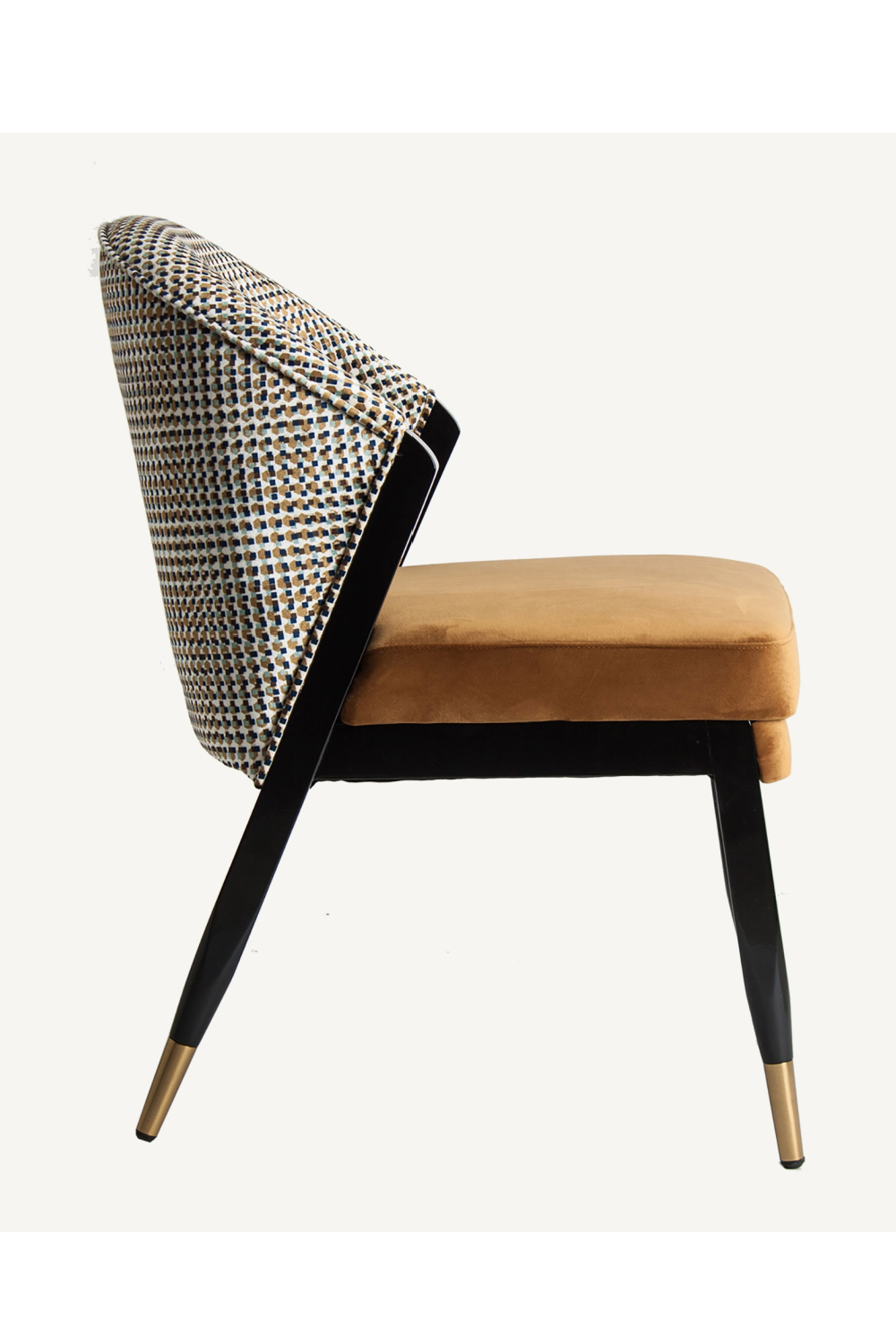 Ocher Velvet Seat Dining Chair | Oroa.com
