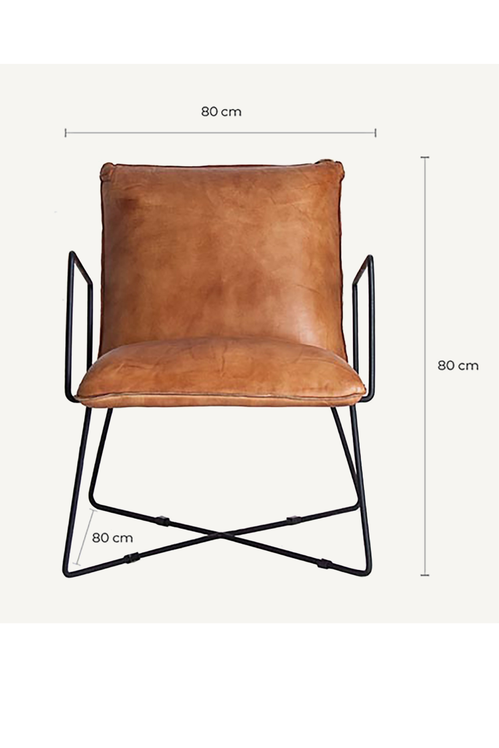 Brown Leather Industrial Armchair | Vical Home Seney | Oroa.com