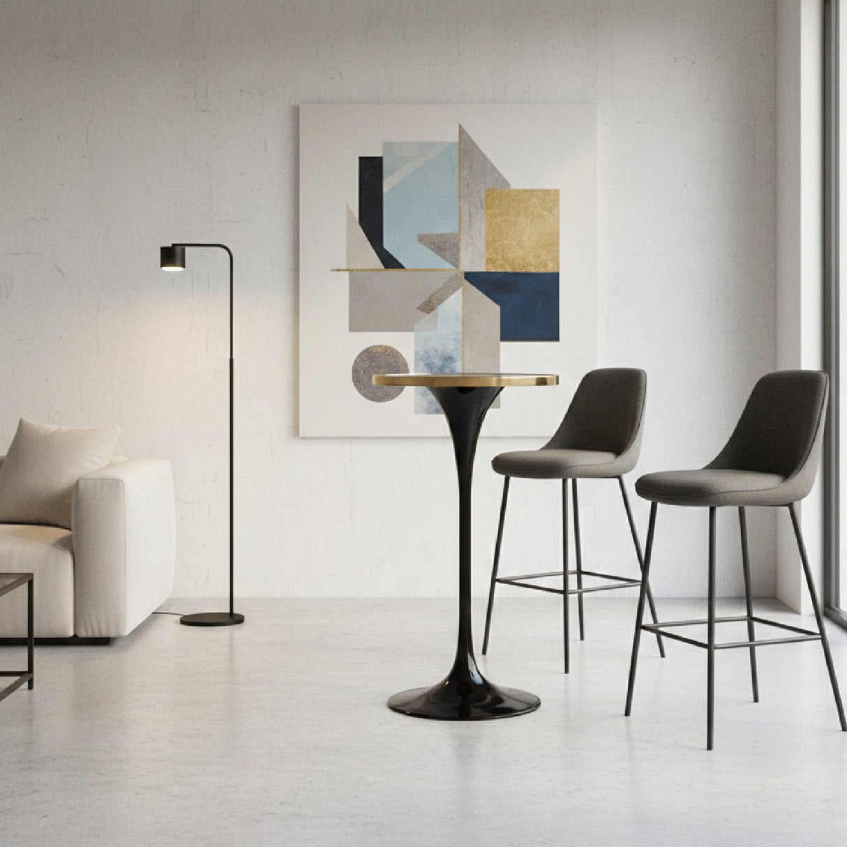 Black Pedestal Bar Table | Oroa.com