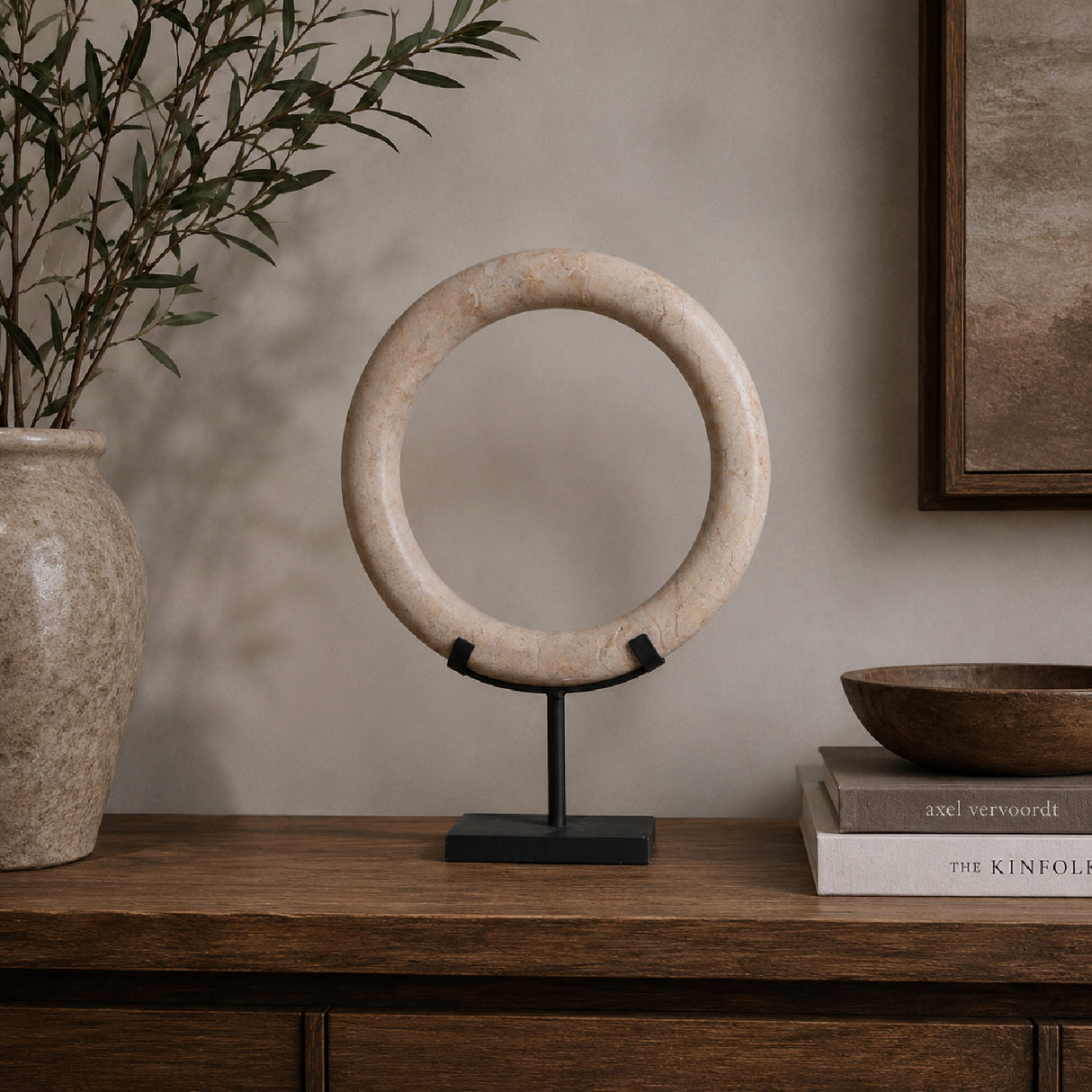 Modern European furniture - White Marble Ring Decorative Figure - www.oroa.com | Oroa.com