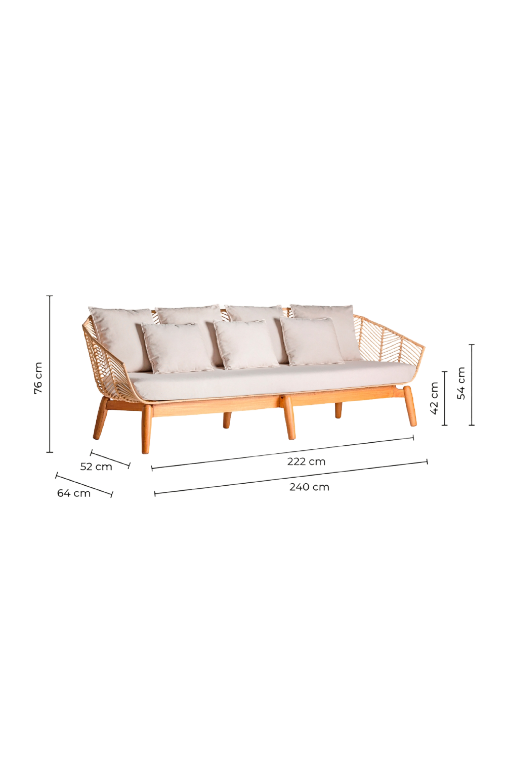 Rattan Pleated Sofa | Vical Home Plissé | Oroa.com