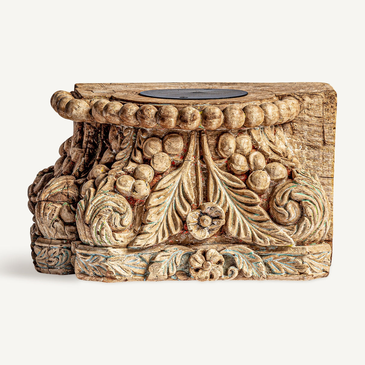Carved Wood Ethnic Candle Holder | Oroa.com