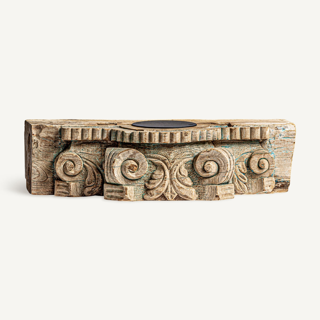 Carved Wood Ethnic Candle Holder | Oroa.com