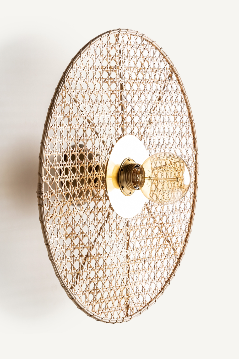 Rattan Cane Round Wall Lamp | Vical Home | Oroa.com