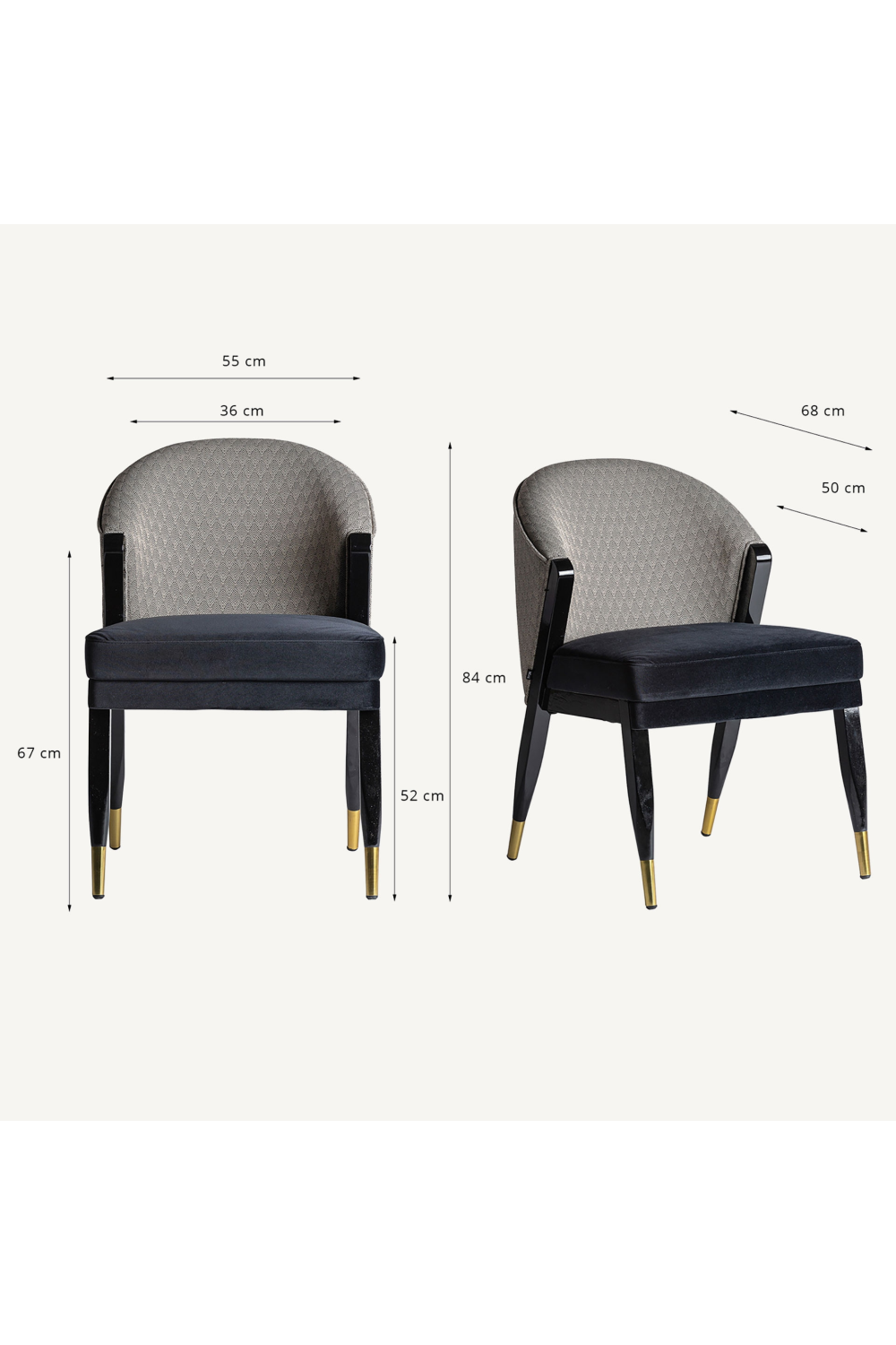 Black Velvet Dining Chair | Vical Home Trun | Oroa.com
