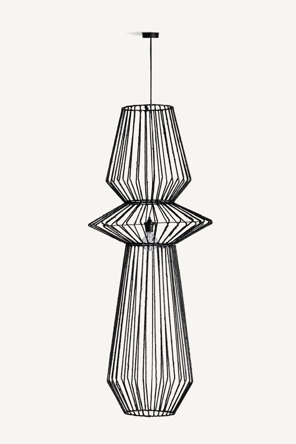 Black Rattan Hanging Lamp | Vical Home Plisse | Oroa.com