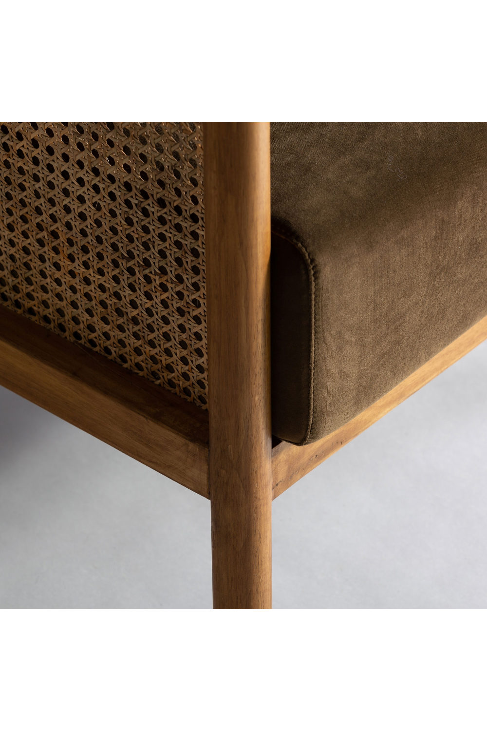 Brown Velvet Rattan Armchair | Vical Home Velburg | Oroa.com