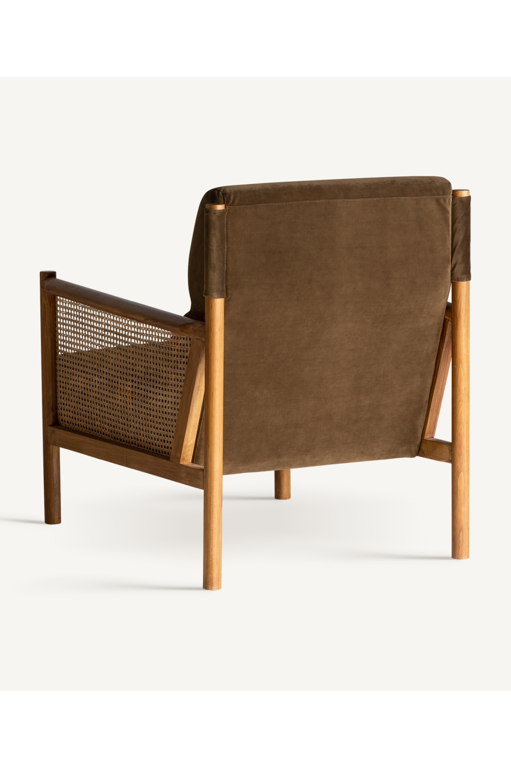 Brown Velvet Rattan Armchair | Vical Home Velburg | Oroa.com