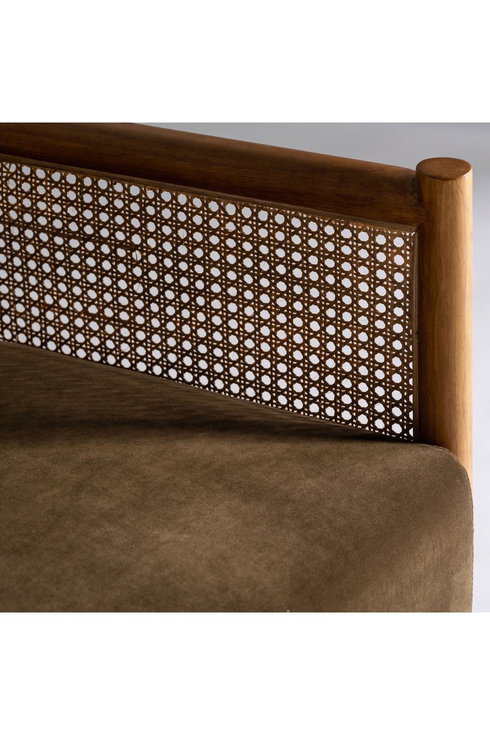 Brown Velvet Rattan Armchair | Vical Home Velburg | Oroa.com