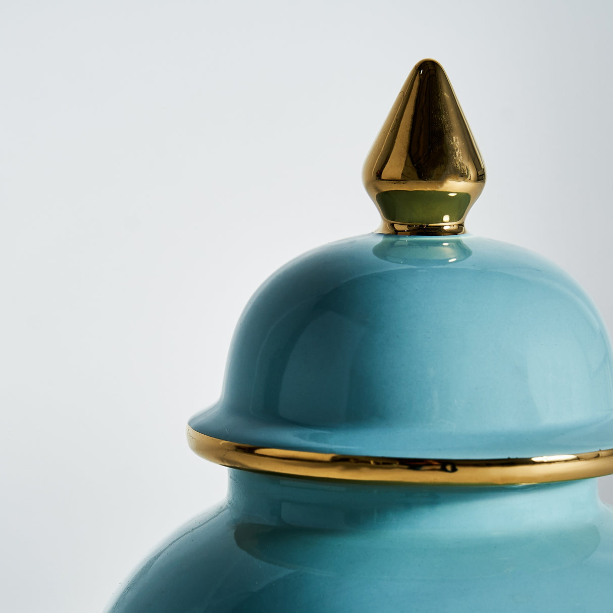 Modern furniture - Blue Ceramic Lidded Vase - www.oroa.com | Oroa.com