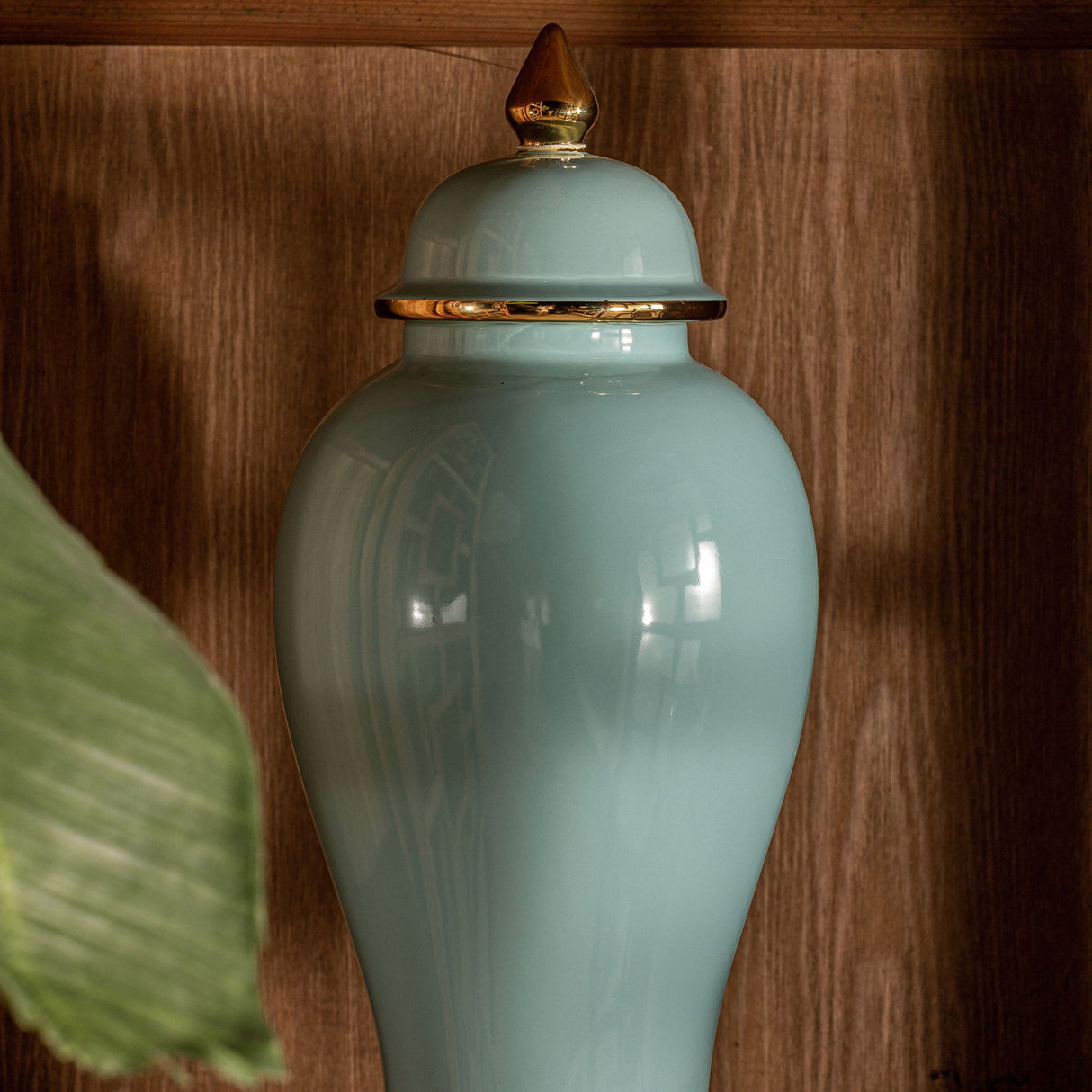 Modern furniture - Blue Ceramic Lidded Vase - www.oroa.com | Oroa.com