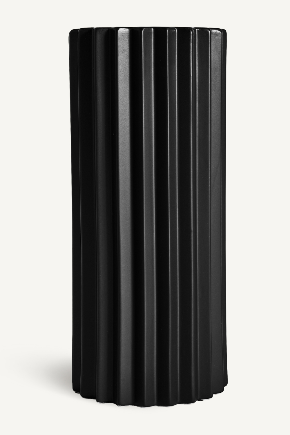 Black Stone Fluted Vase | Vical Home Plissé | Oroa.com