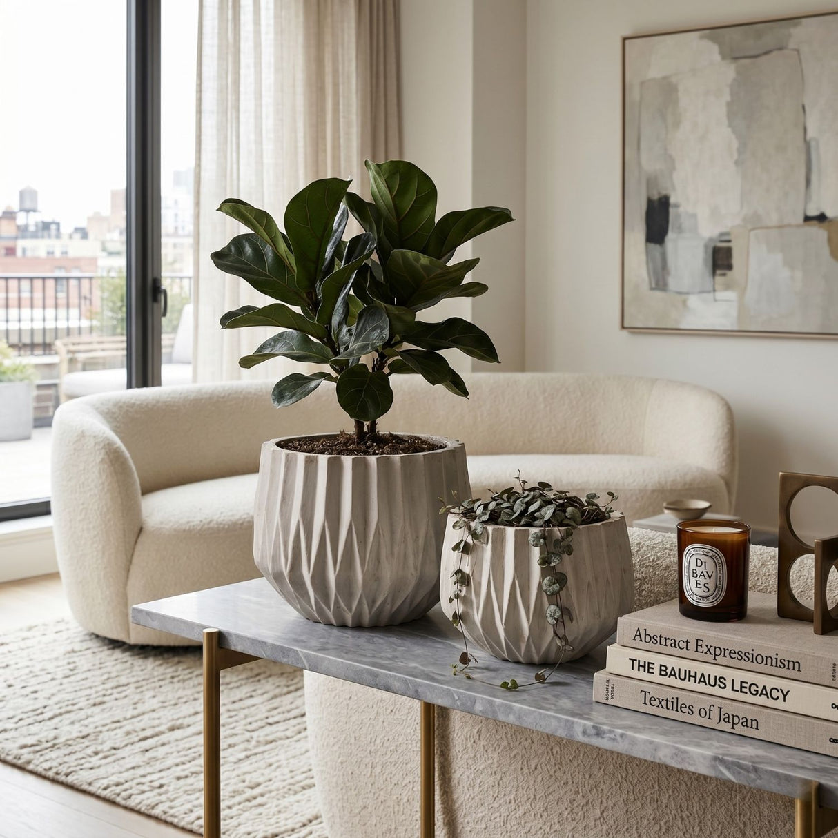 White Ceramic Plant Pots (2) | Oroa.com