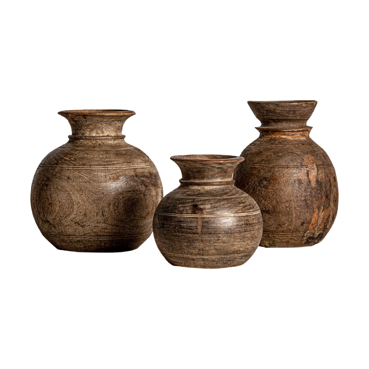 Mango Wood Vase Set (3) | Oroa.com