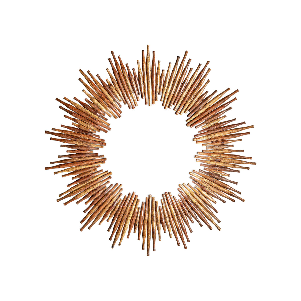 Wooden Sunburst Round Mirror | Oroa.com