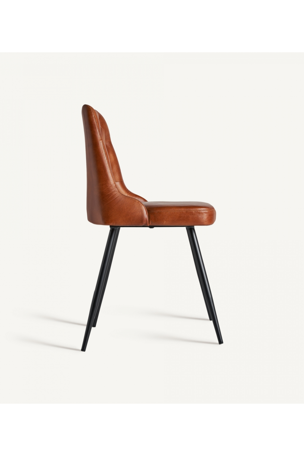 Brown Leather Tufted Dining Chair (2) | Vical Home Dexter | Oroa.com