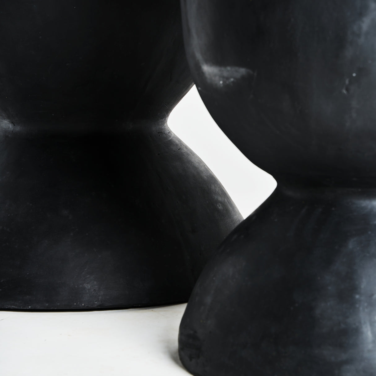 Modern European furniture - Black Terracotta Hourglass Planters (2) - www.oroa.com | Oroa.com