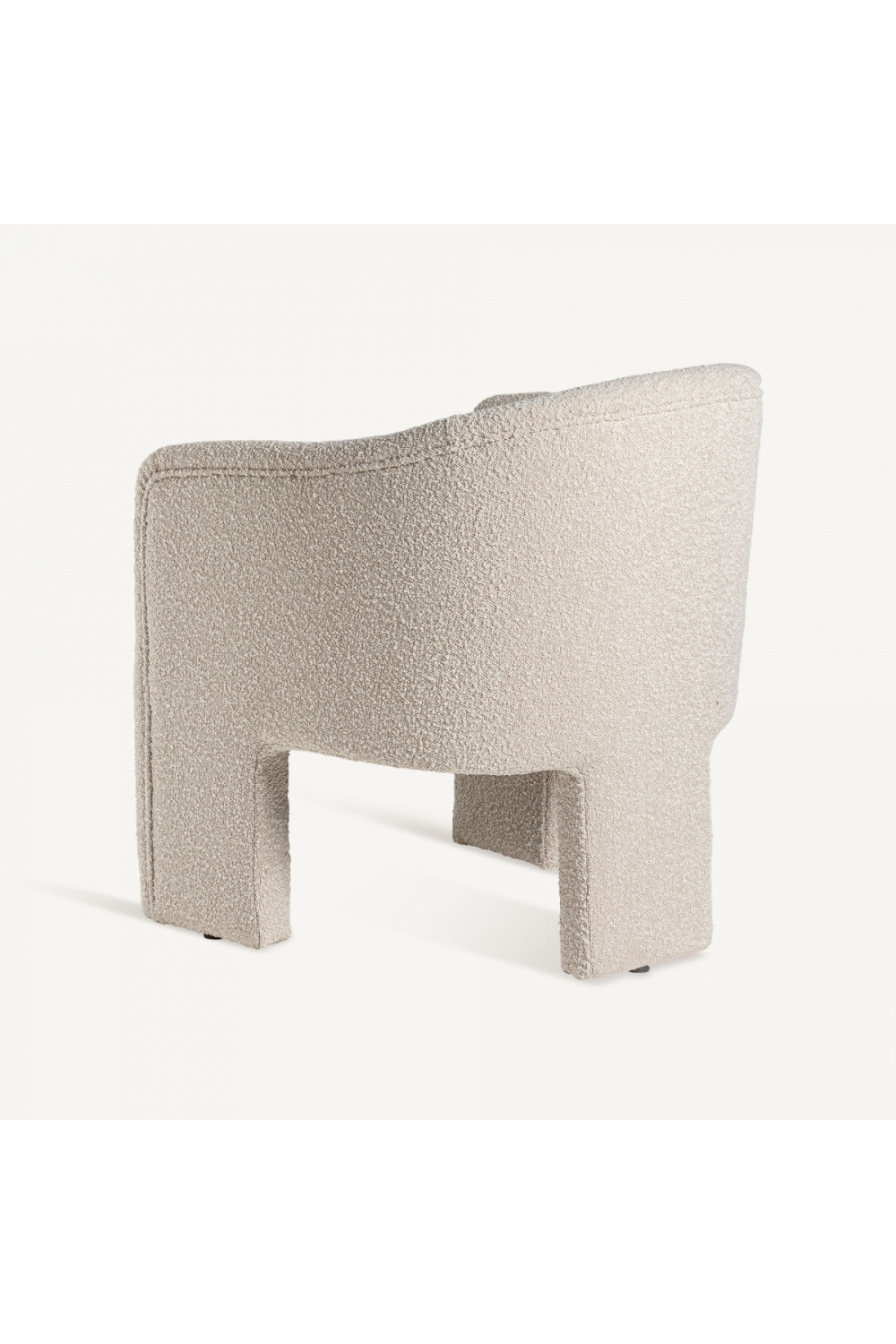 White Bouclé 3-Legged Armchair | Vical Home Prati | Oroa.com