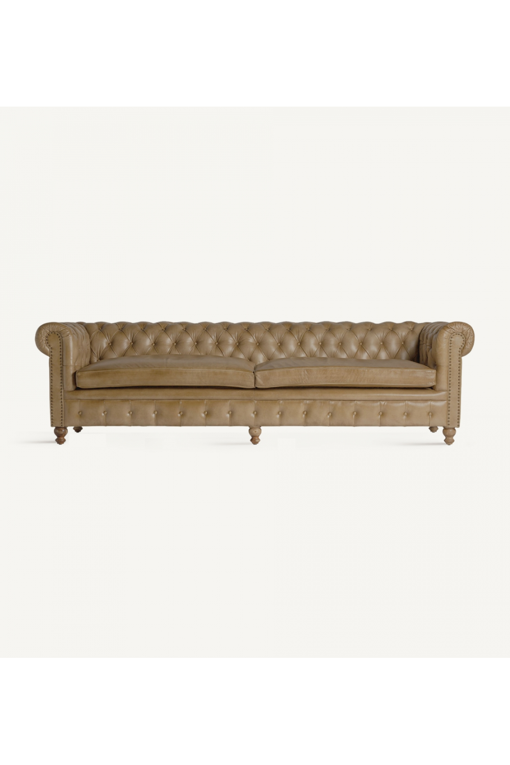 Brown Leather 4-Seater Chesterfield Sofa | Vical Home Elkins | Oroa.com
