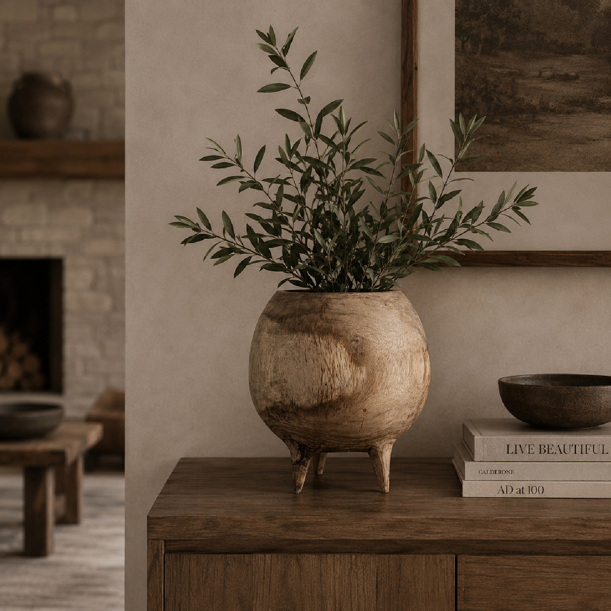 Modern European furniture - Organic-Shaped Suar Wood Centerpiece - www.oroa.com | Oroa.com