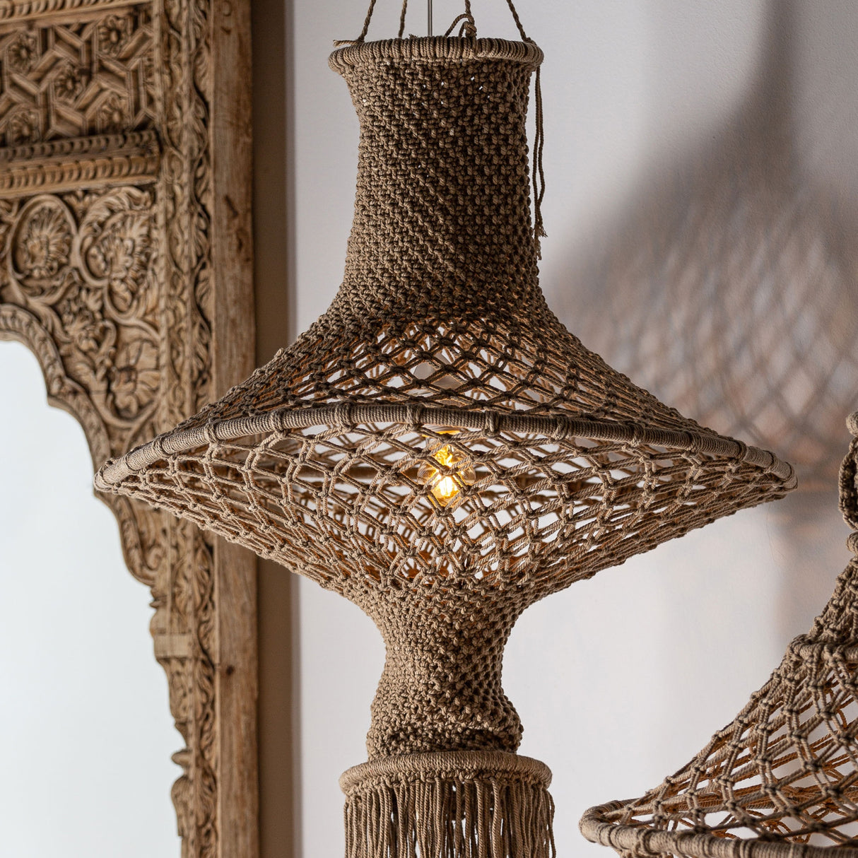 Brown Cotton Pendant Lamp | Oroa.com