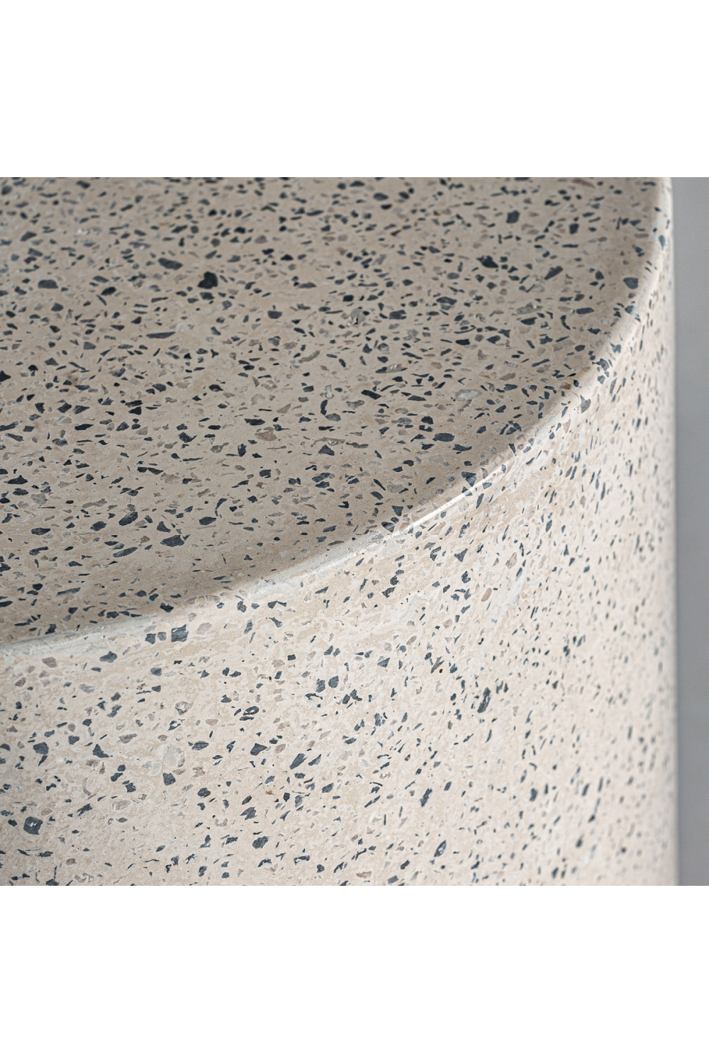 White Terrazzo Cylindrical Side Table | Oroa.com
