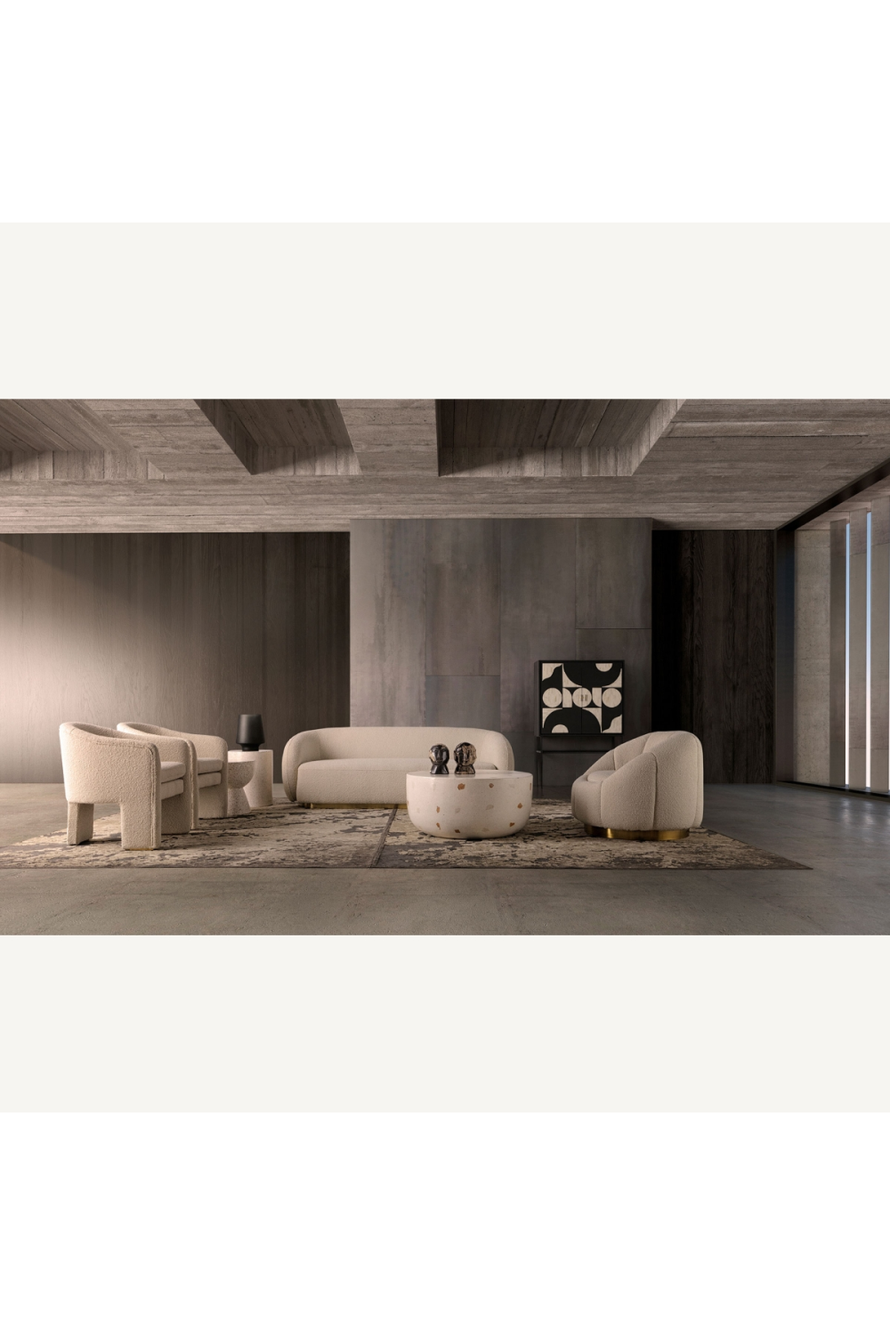White Terrazzo Cylindrical Side Table | Oroa.com