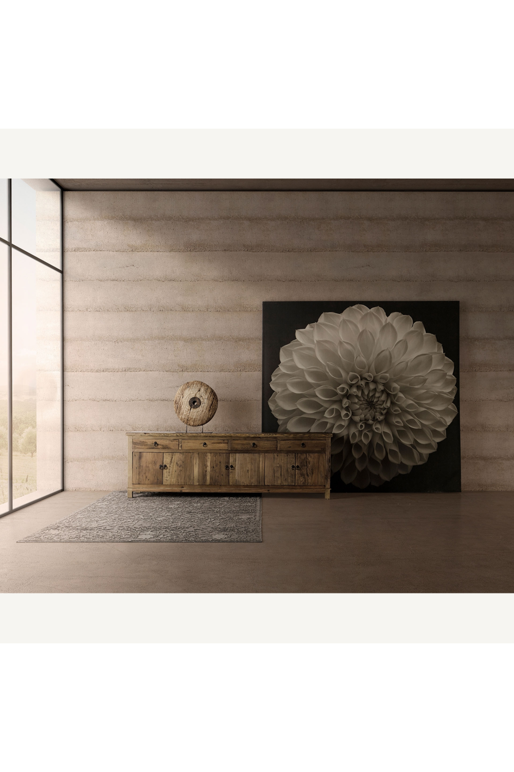 Elm Wood 4-Drawer Sideboard | Oroa.com