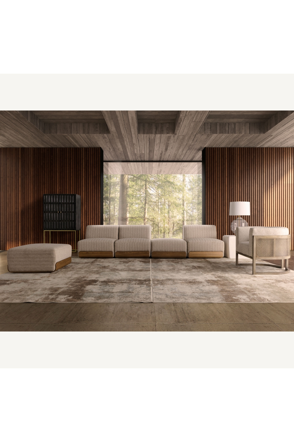 Cream Square Ottoman | Vical Home Kocs | Oroa.com