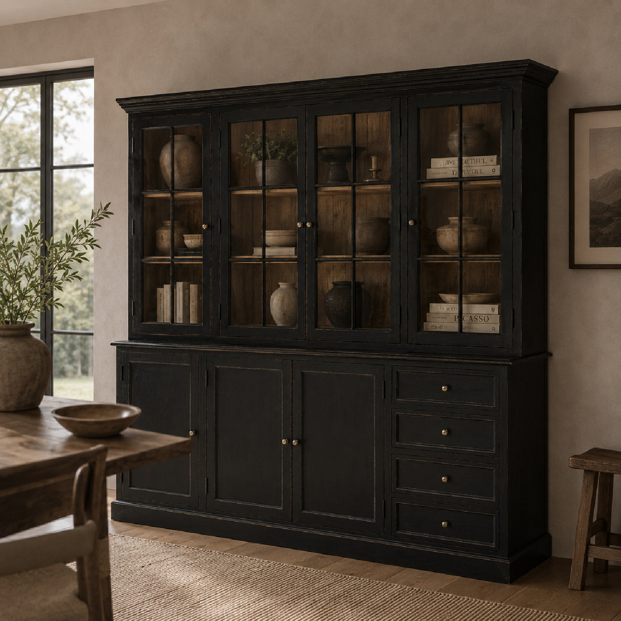 Modern European furniture - Black Wooden Modular Display Cabinet - www.oroa.com | Oroa.com