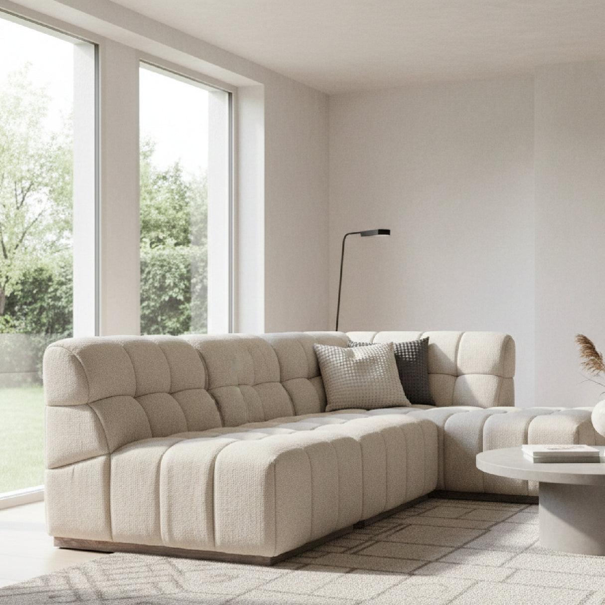 Modern furniture - White Square-Tufted Module Sofa - www.oroa.com | Oroa.com