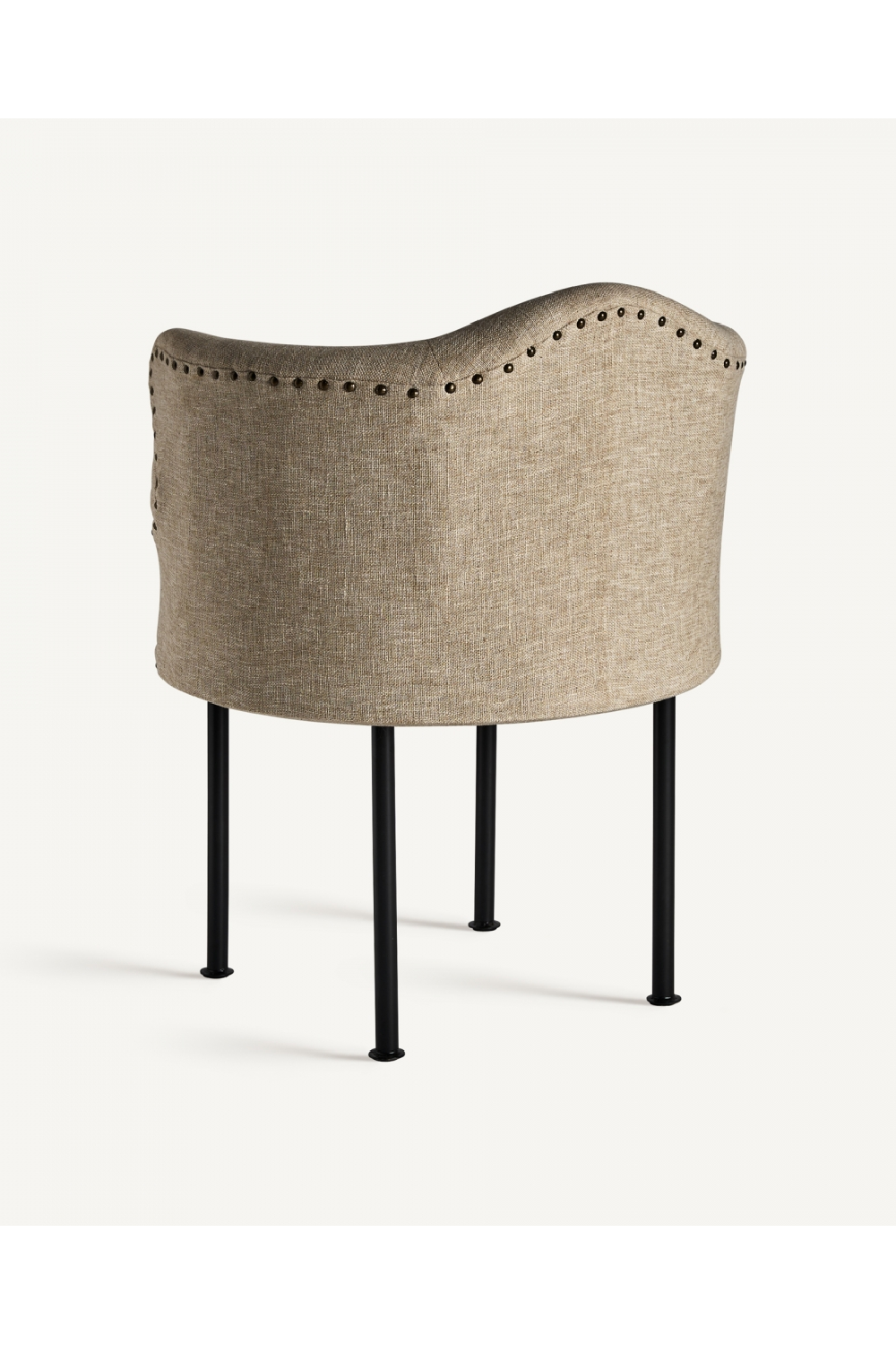 Studded Jute Beige Armchair | Oroa.com