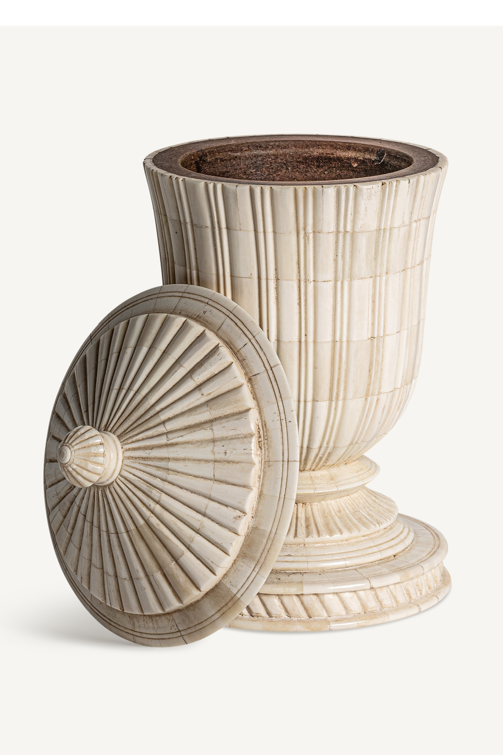 Ivory Colored Lidded Vase | Vical Home Jarek | Oroa.com