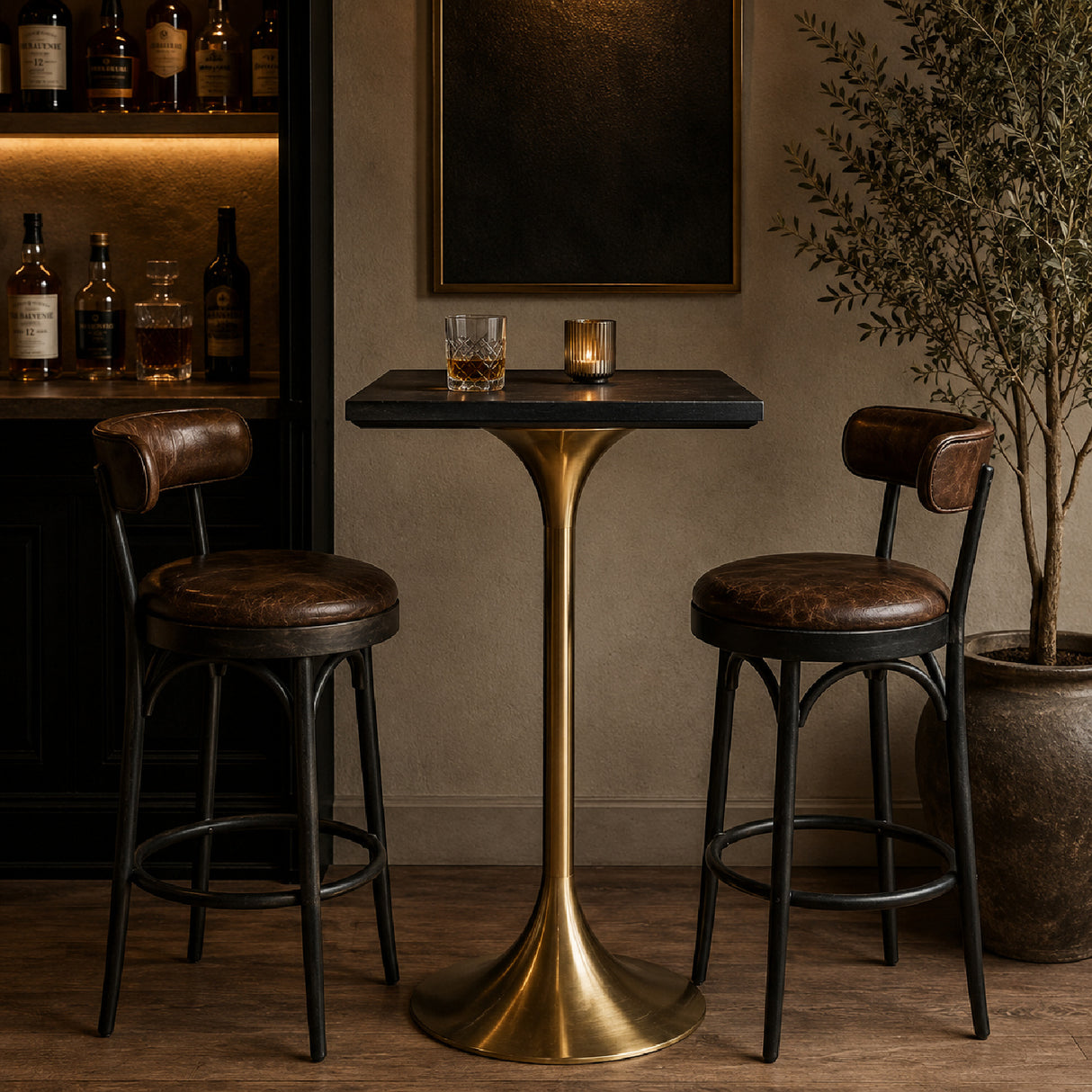 Square Pedestal Bar Table | Oroa.com