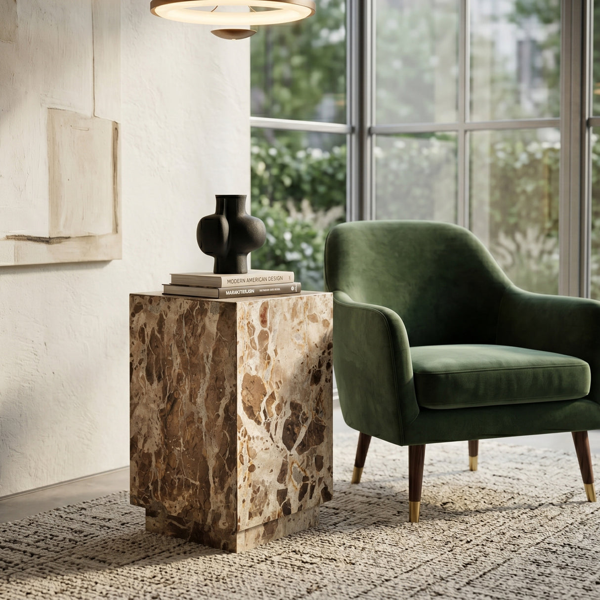 Beige Marble Side Table | Oroa.com