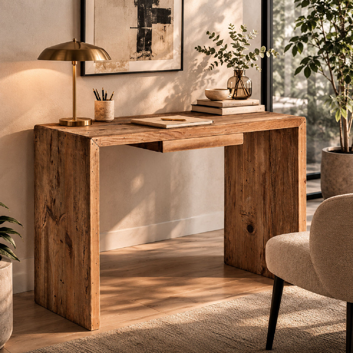 Solid Wood 1-Drawer Desk | Oroa.com