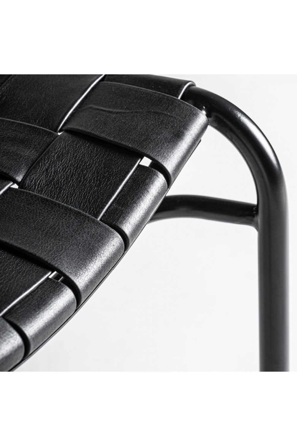 Woven Black Leather Dining Chair (2) | Vical Home Franey | Oroa.com