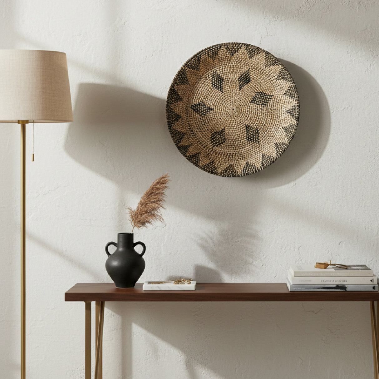 Modern furniture - Brown Rattan Boho Decorative Plate - www.oroa.com | Oroa.com