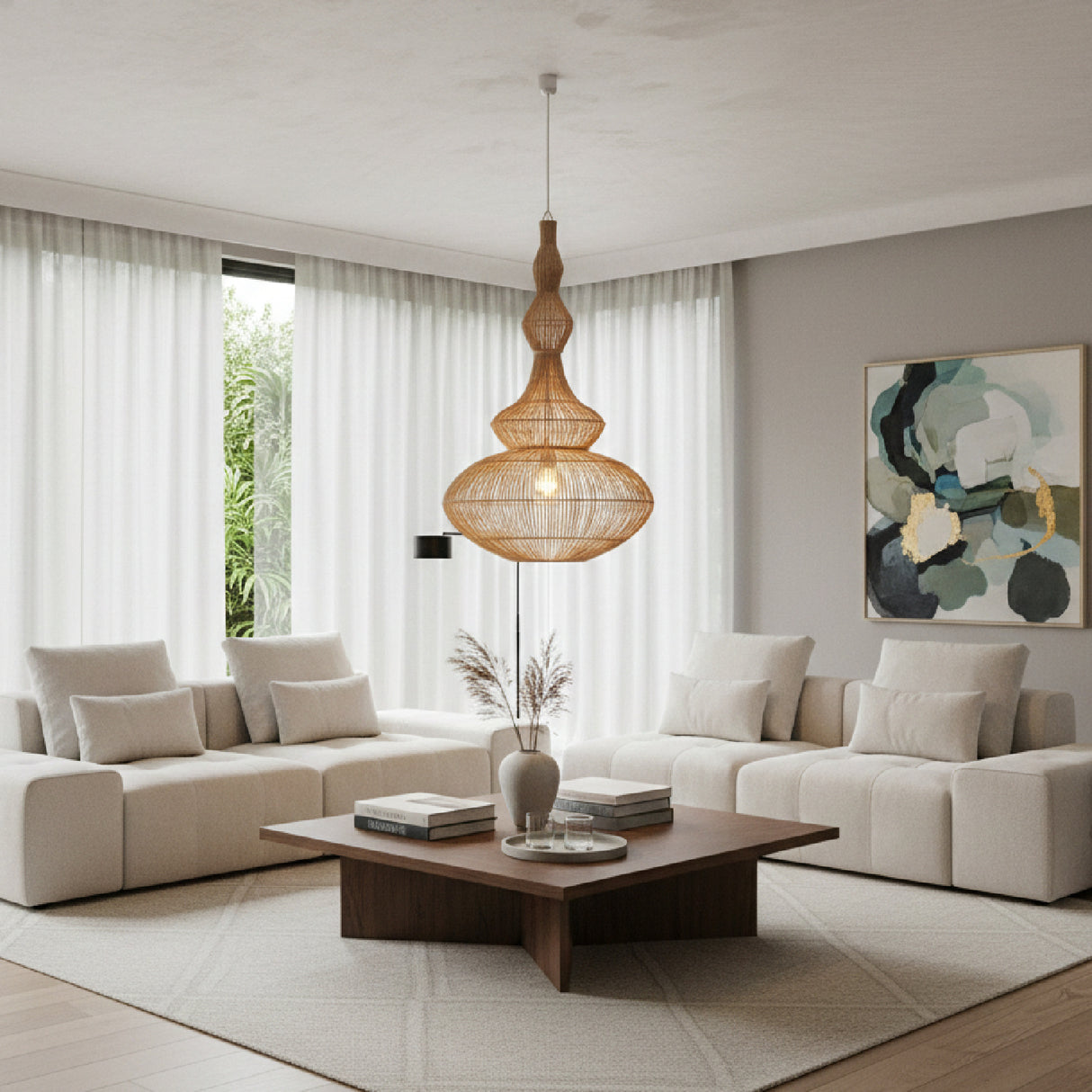 Modern furniture - Rattan Boho Chandelier - www.oroa.com | Oroa.com
