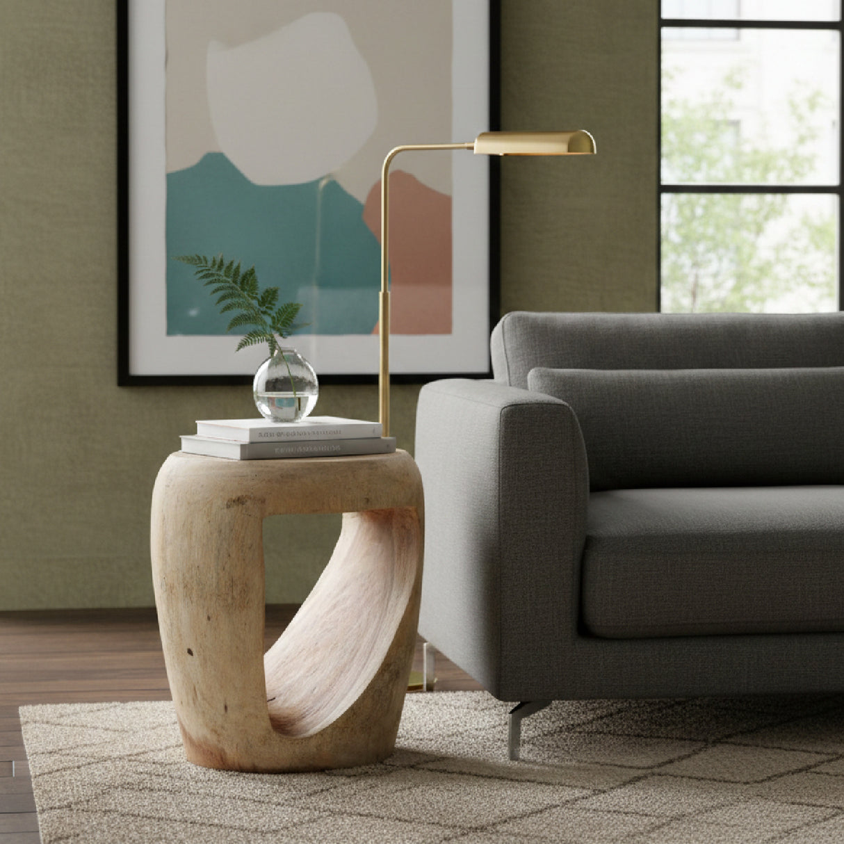 Carved Suar Wood Side Table | Oroa.com
