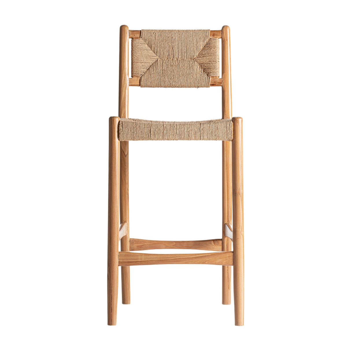Modern European furniture - Teak Framed Hemp Bar Stool - www.oroa.com | Oroa.com