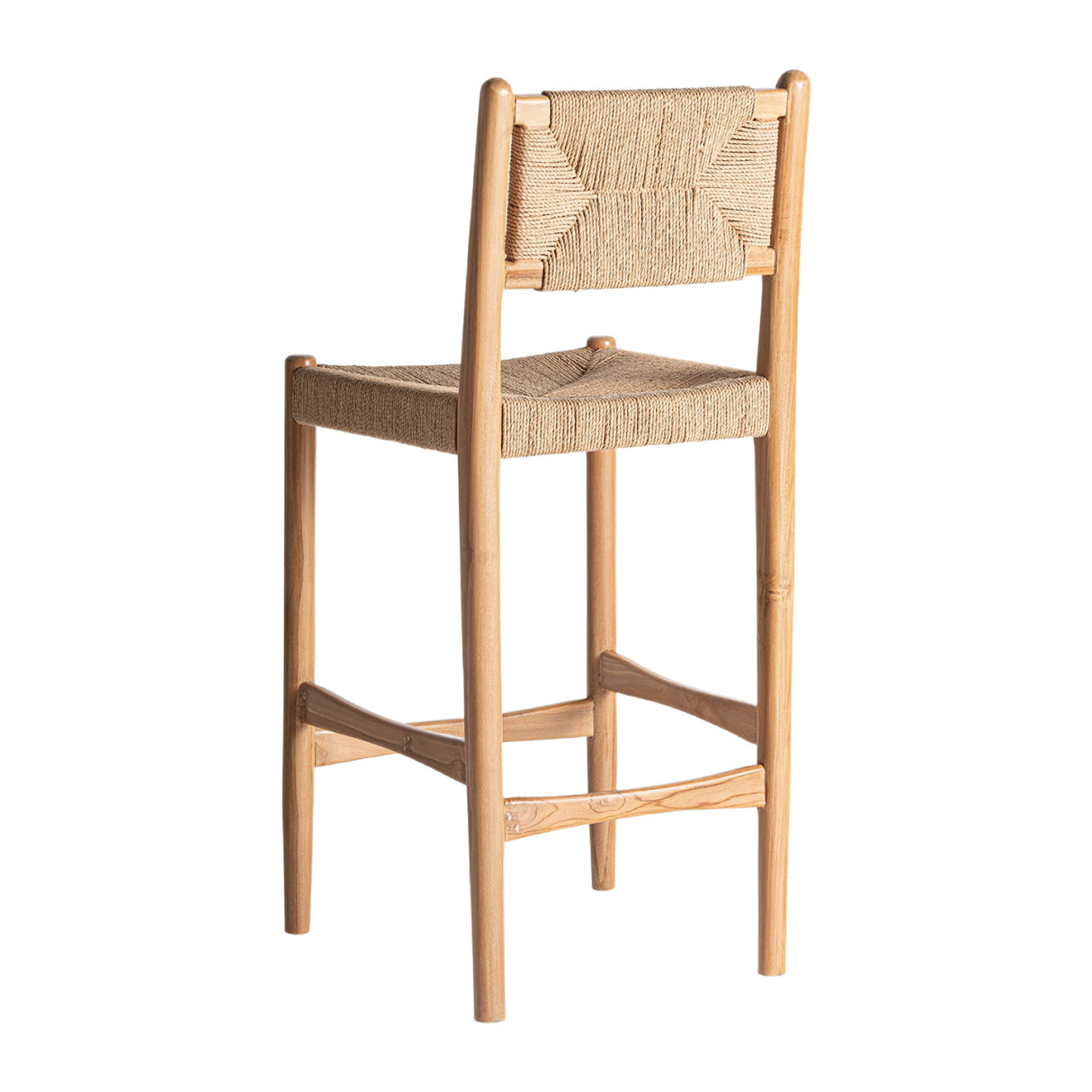 Modern European furniture - Teak Framed Hemp Bar Stool - www.oroa.com | Oroa.com