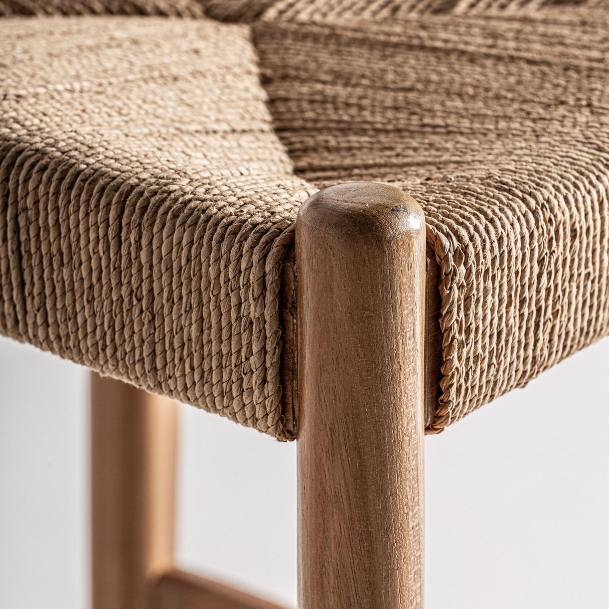 Modern European furniture - Teak Framed Hemp Bar Stool - www.oroa.com | Oroa.com