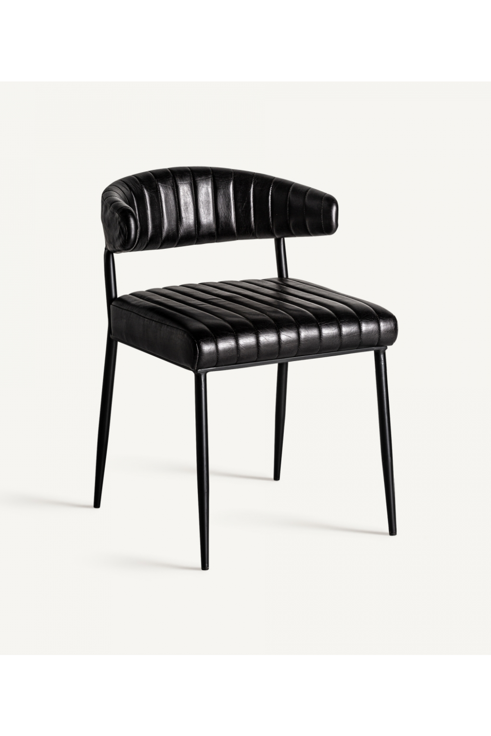 Black Leather Dining Chair (2) | Vical Home Jarpen | Oroa.com